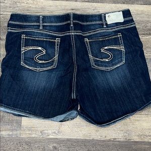 Silver jean shorts